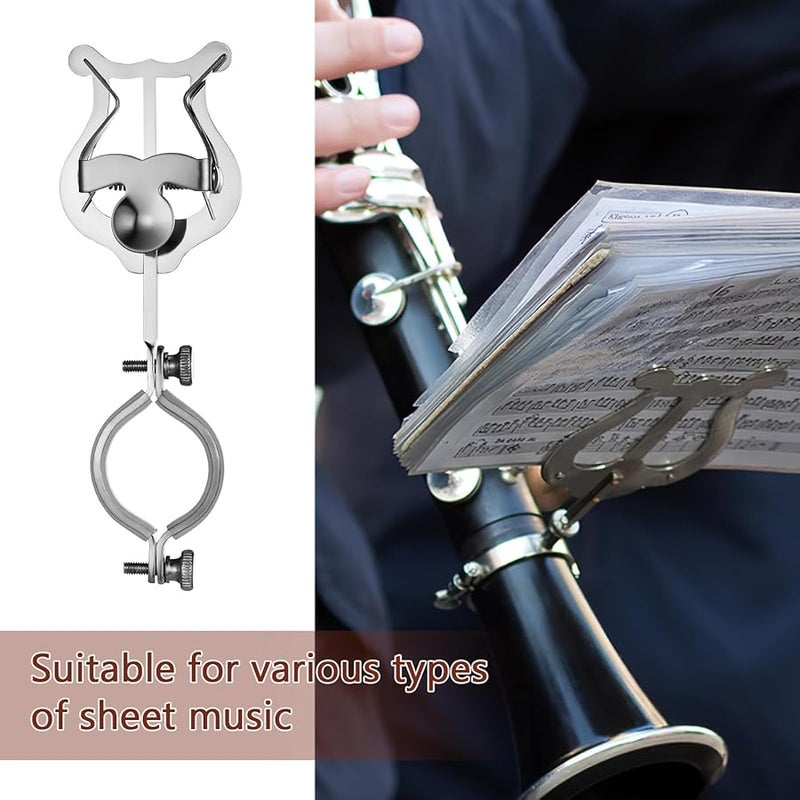 Metal Clarinet Lyre Clip 155mm Portable Music Sheet Holder For Marching Band - Image 5